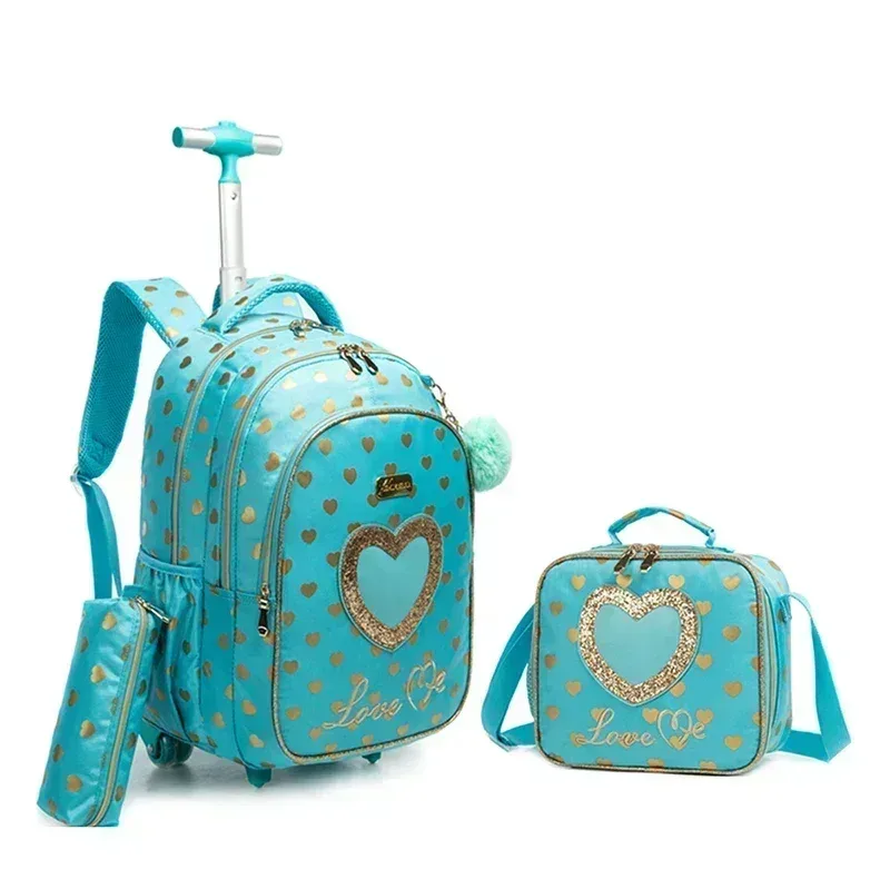 sac à dos à roulettes pour enfants, sac à dos à roulettes pour garçons, sac à roulettes d'école, ensemble de sacs à bagages de voyage pour enfants