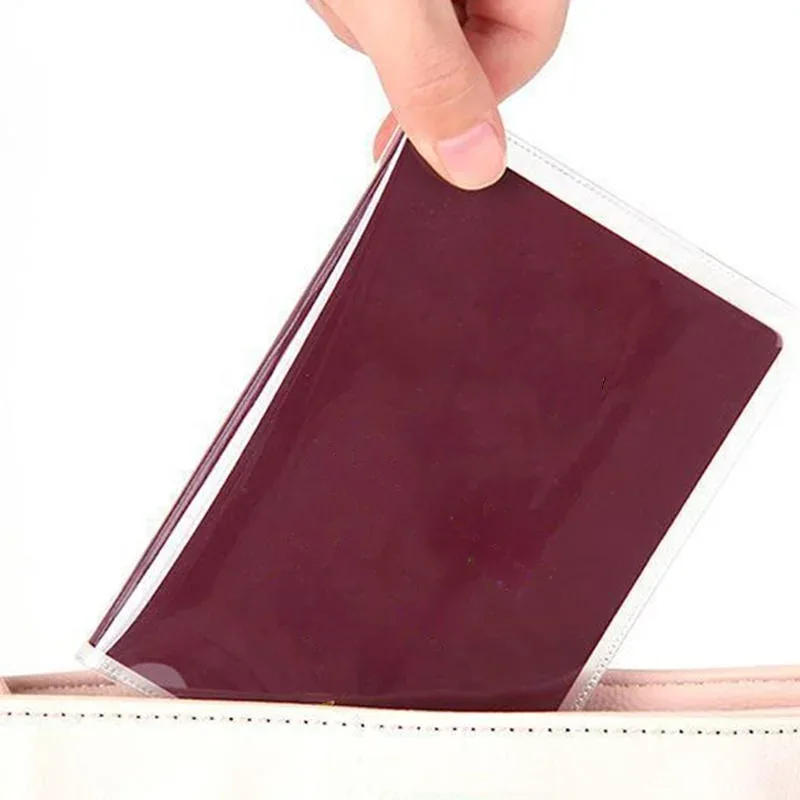 protège documents pvc transparent rose vert simple pratique voyage affaires identité cartes passports lots six pièces