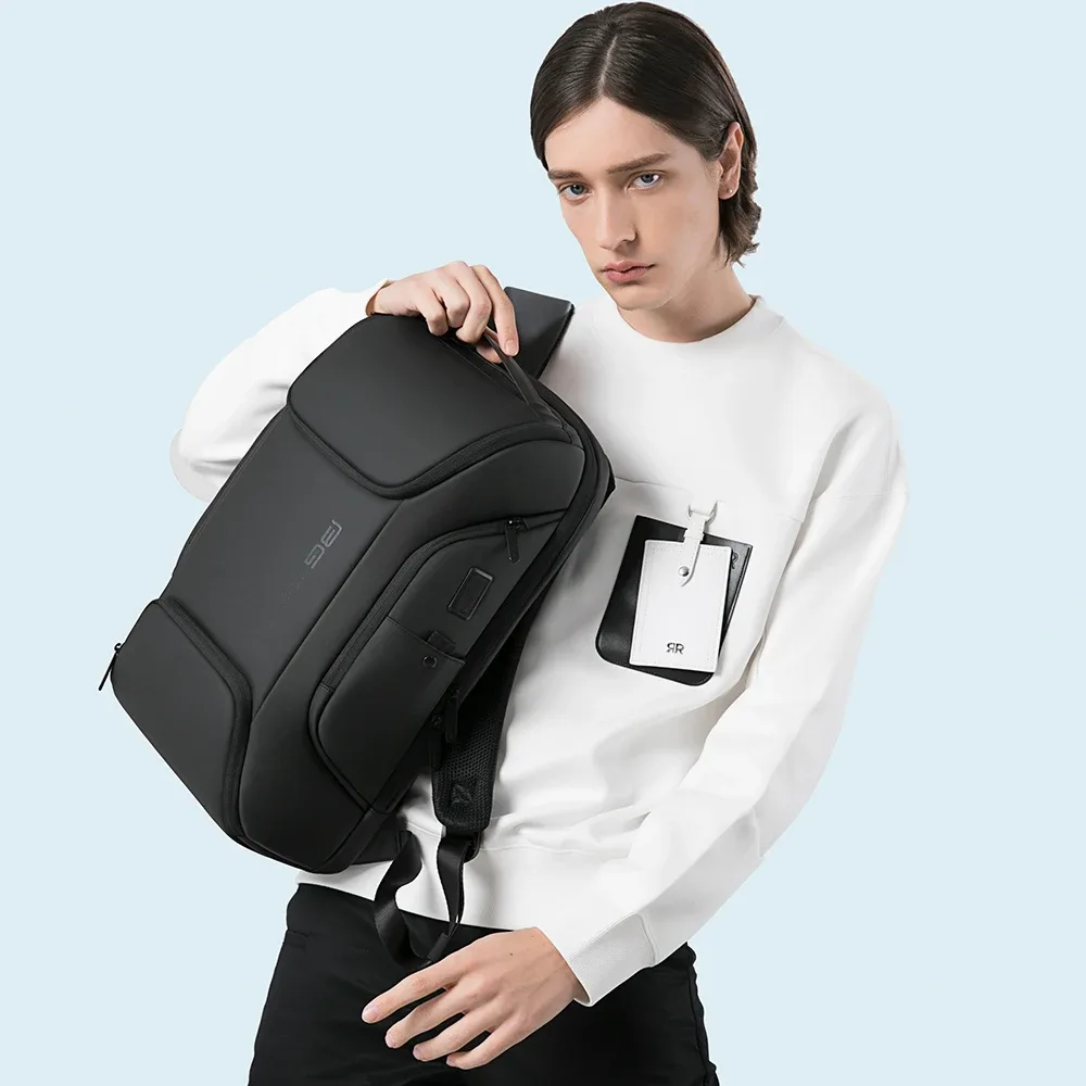 sac dos tpu noir compartiments ordinateur portable accessoires poignée usb ceinture air décoration lettres style décontracté
