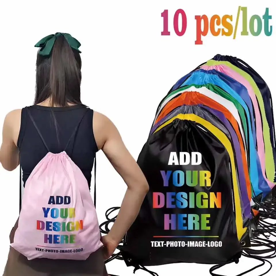 sac dos polyester personnalisable couleurs vives motif texte logo résistant eau usage sport voyage