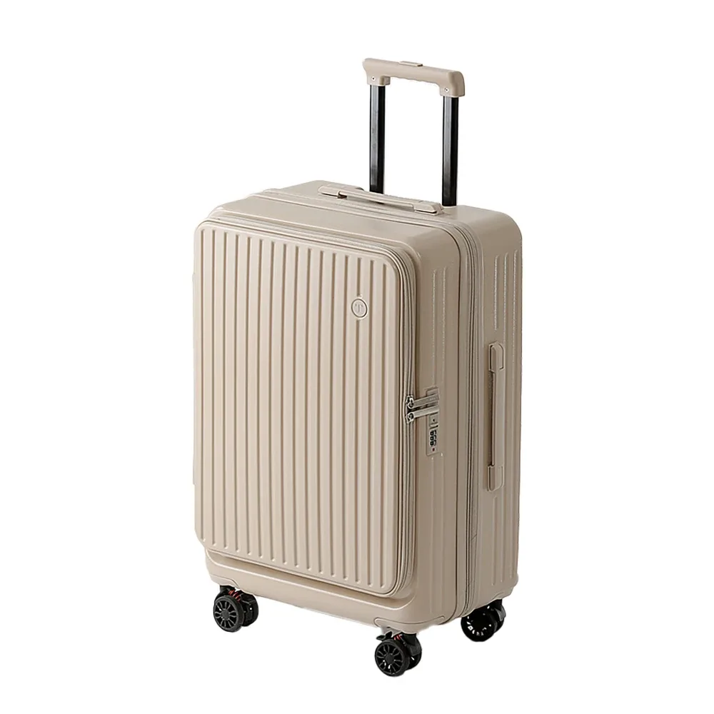 valise extensible multifonctionnelle à ouverture frontale avec porte-gobelet, bagage de grande capacité 360 °   roues amortissantes 20' 24' 28'