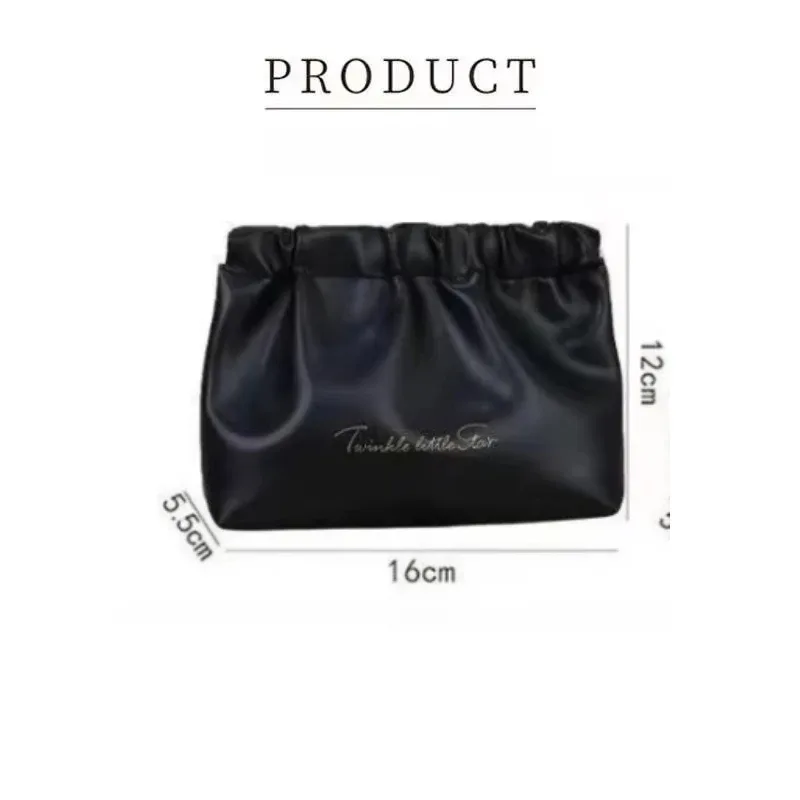 pochette cosmétique, sac de rangement pour maquillage, pochette pour rouges à lèvres, petit sac portable en cuir soyeux et doux, simple et élégant