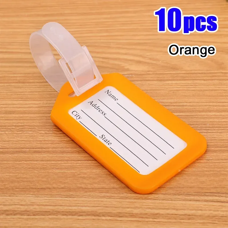 étiquettes de bagages colorées pour sac de visite, nom de valise, lettres personnalisées pour avion, accessoires de voyage attro, 1/10 pièces