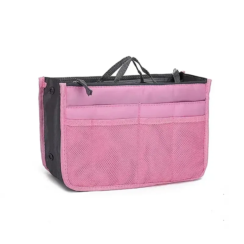 organisateur insérer sac femmes nylon voyage insérer organisateur sac à main sac à main grande doublure dame maquillage cosmétique sac pas cher femme fourre-tout
