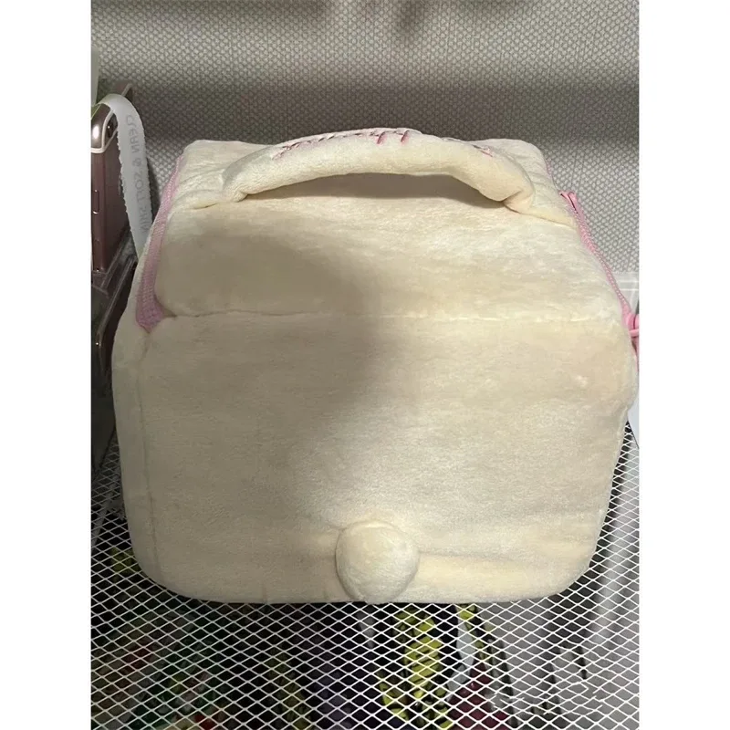 adorable dessin animé rilakkuma sœur tête d'ours en peluche carré 3d trousse de maquillage organisateur de toilette portable