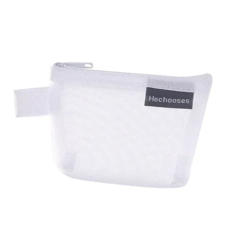mini sacs à cosmétiques en maille de nylon transparent pour femmes, petits sacs de maquillage pour rouge à lèvres, pochette pour ligne de données, étui organisateur pour clé d'écouteurs