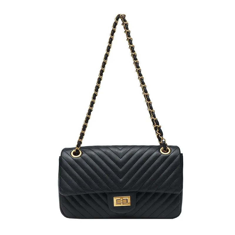 sac à bandoulière matelassé en cuir véritable chevron pour femme, idéal pour les trajets quotidiens