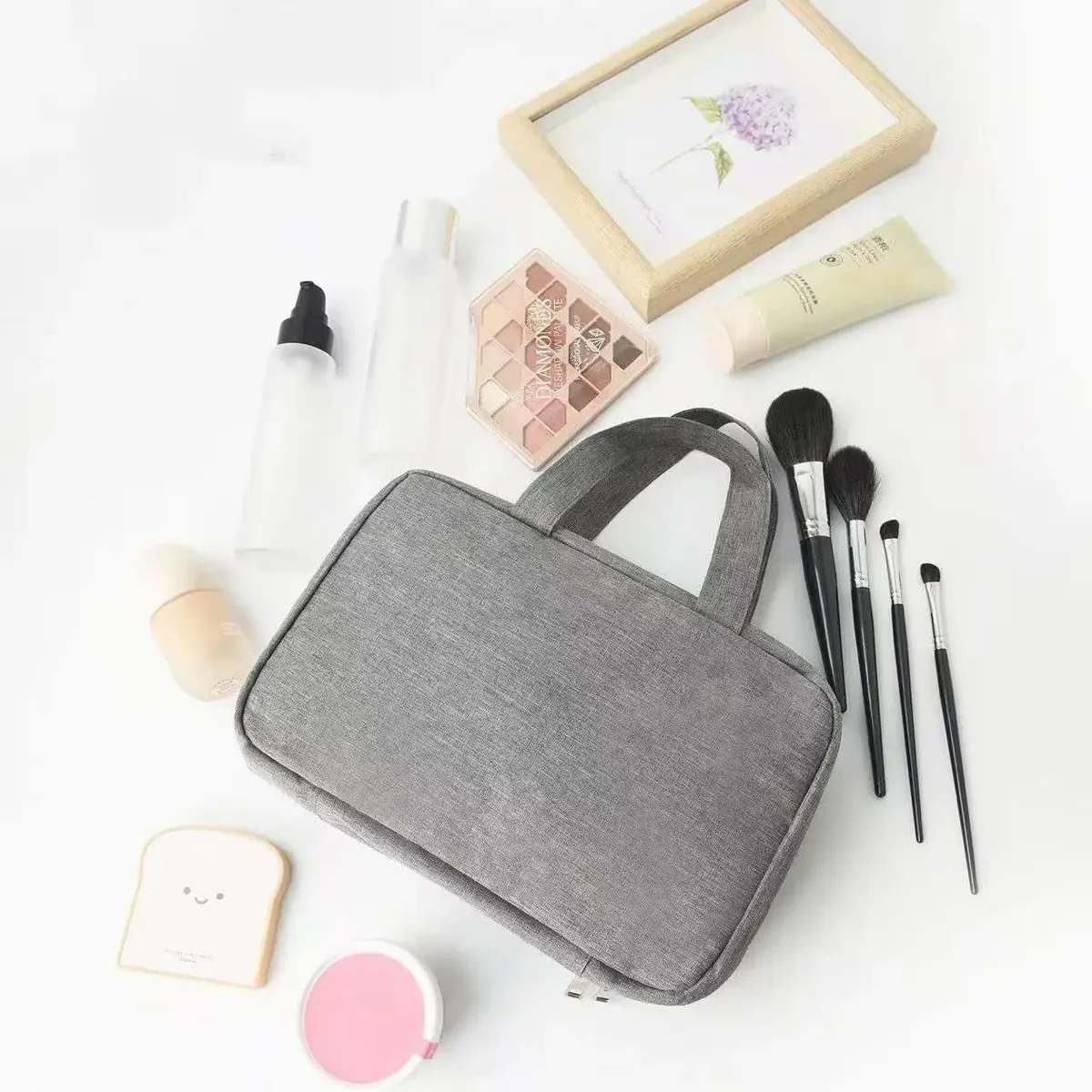 grande trousse de toilette suspendue avec crochet, étanche, pliable, sac de voyage, organiseur de maquillage, de rasoirs et de cosmétiques, accessoires de salle de bain