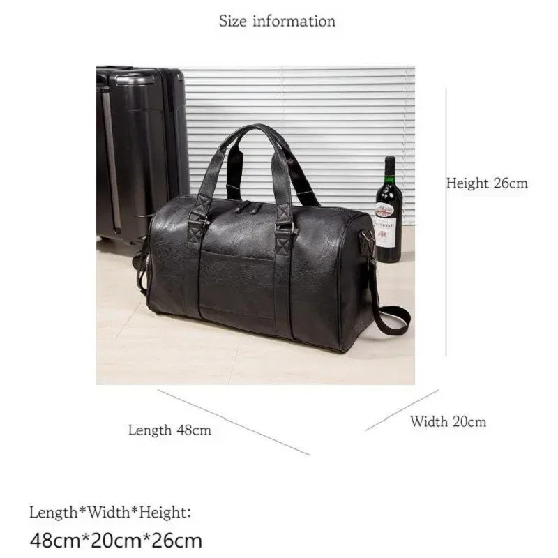 sac de voyage en cuir pour homme avec compartiment à chaussures, durable, grande capacité, sac de voyage pour week-end, pour avion, salle de sport