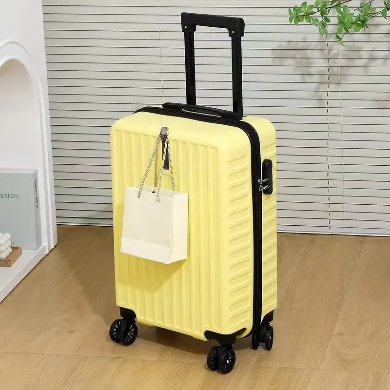 nouveau bagage de 20 pouces, valise à roulettes, valise de voyage, boîte de rangement à coque rigide, fermeture à glissière, rangement en couches