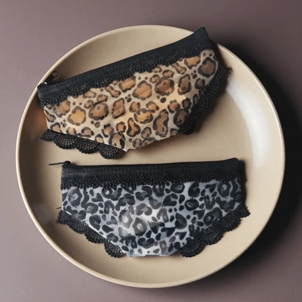 nouvelle trousse de toilette transparente en maille avec dentelle en forme de cœur y2k pour le rangement de maquillage et de cosmétiques en voyage