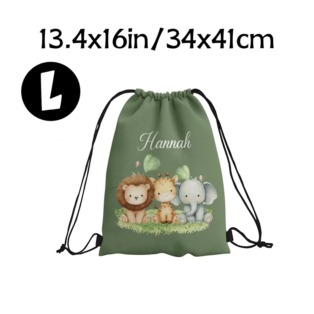 sac à dos à cordon de serrage sur le thème des animaux mignons, avec nom/texte personnalisé, sac de sport personnalisé, sac de voyage léger, sac de rangement pour salle de sport, 1 pièce