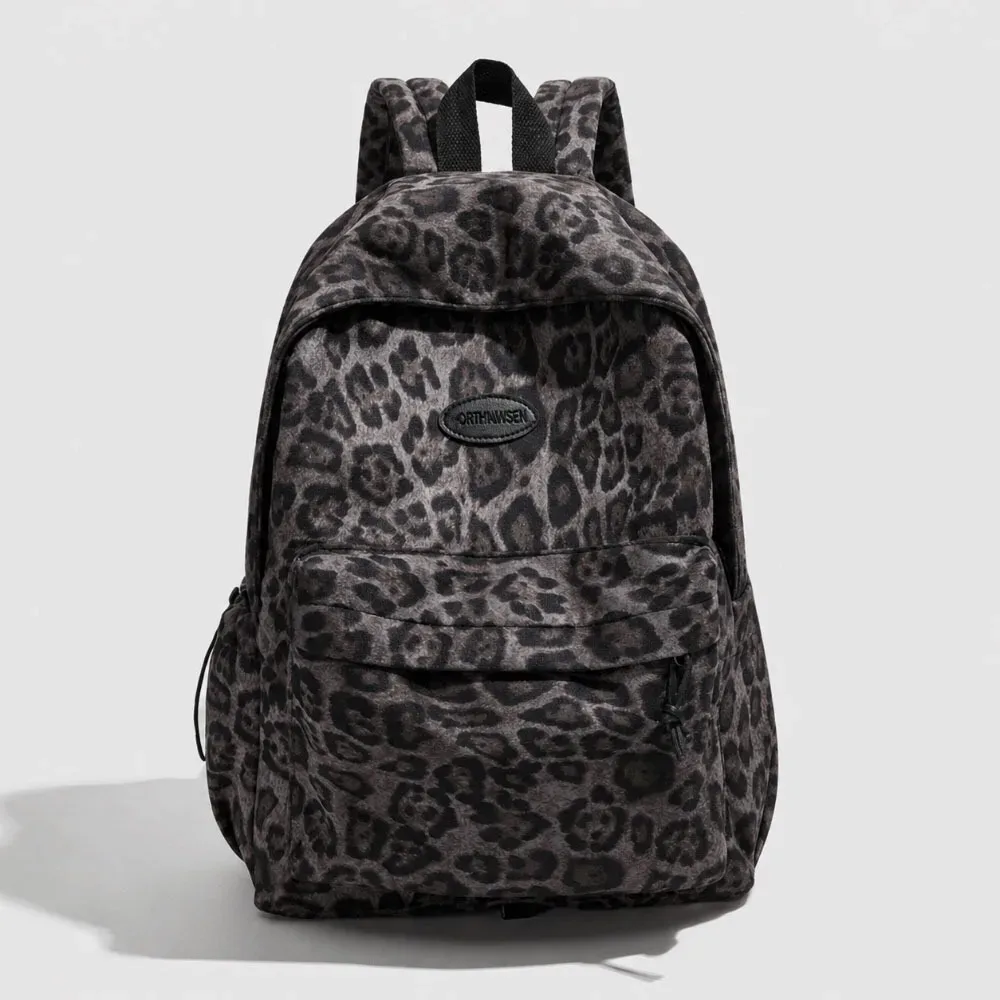 sac à dos décontracté à imprimé léopard pour ordinateur portable, grande capacité, multi-poches, cartable pour étudiants, sac de voyage en tissu oxford pour adolescentes