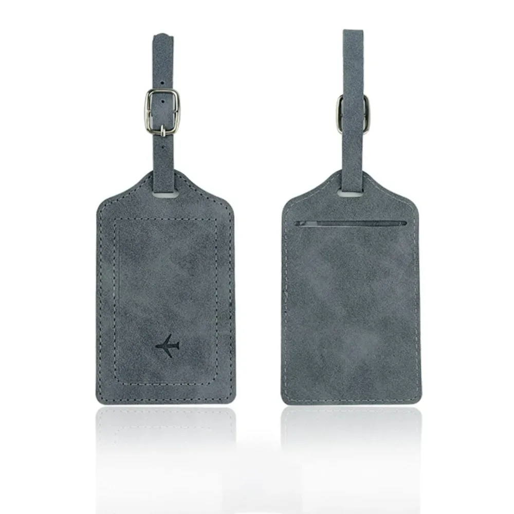 étiquette de bagage en cuir tendance, portable, avec papier de signature, étiquettes d'embarquement universelles pour hommes et femmes