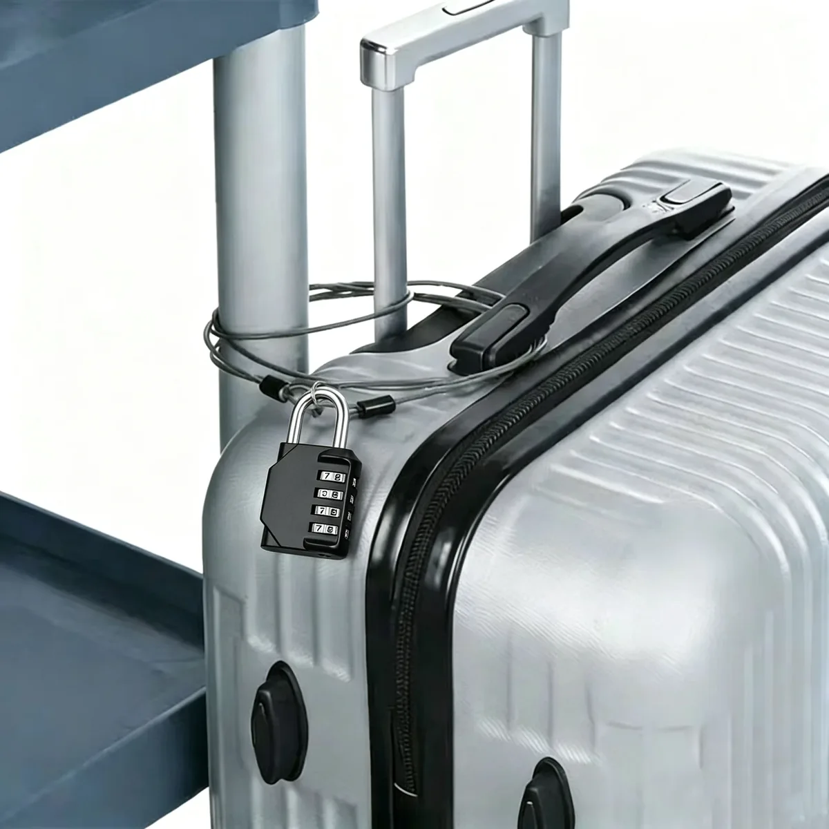 cadenas serrure tsa métallique noir chiffres blancs chaîne métallique voyage compact sécurité antirouille durabilité