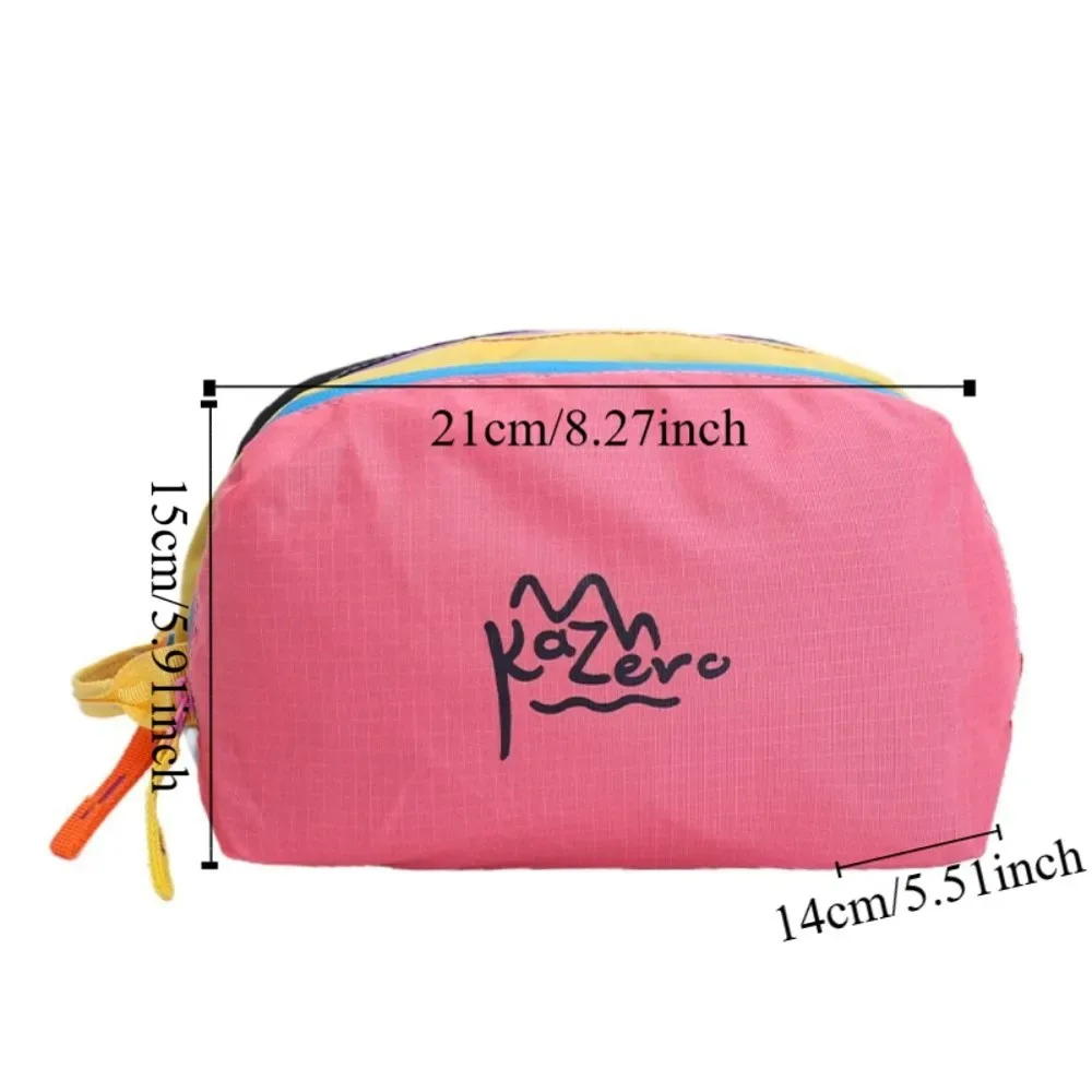 trousse polyester multicouche bandes colorées trousse toilette voyage cosmétiques bleu noir beige marron pochettes multi fonctions