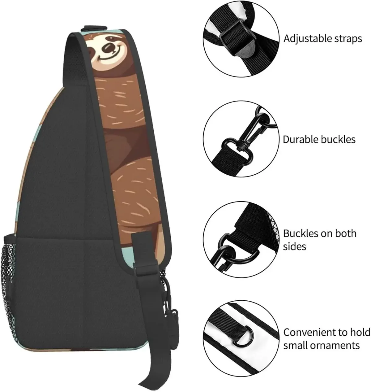 sac dos polyester marron bleu paresseux souriant compacts compartiments poche latérale transports actifs urbains