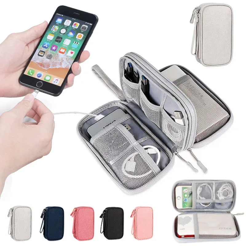 Sac de rangement d'accessoires numériques multicouches, anti-poussière, housse de protection pour disque dur d'alimentation, sac de rangement pour câbles de données de batterie externe