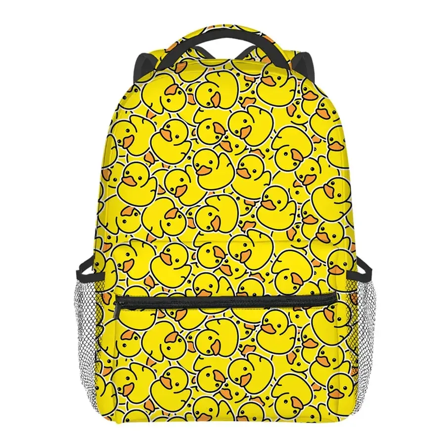 meilleurs cadeaux pour garçons et filles, sac à dos scolaire en forme de canard jaune 2d, dessin animé, doublure en polyester imperméable, design élégant et tendance pour enfants