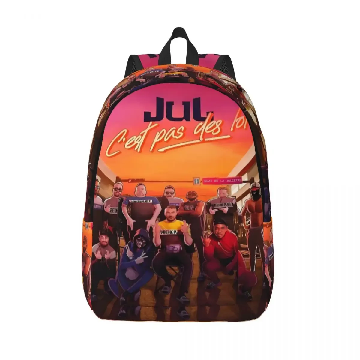 sacs à dos personnalisés en toile pour chanteur français jul, pour femmes et hommes, sac étanche pour école, collège, marseille, sac à livres imprimé
