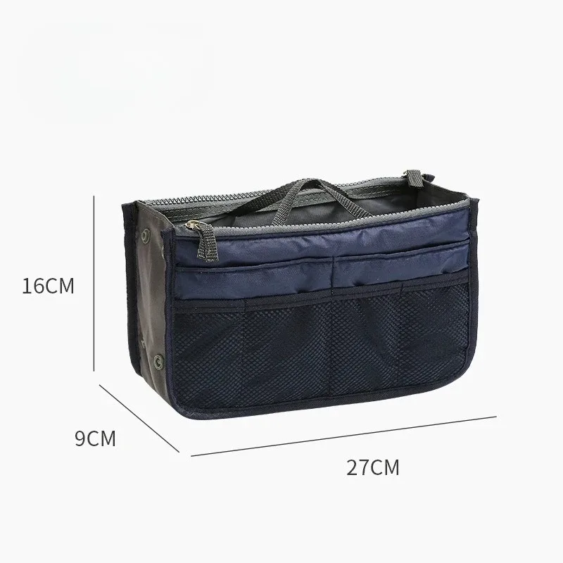 sac de rangement cosmétique pour femme, organiseur de voyage en nylon, sac à main pliable grande capacité, sac de rangement intérieur, pochette de maquillage