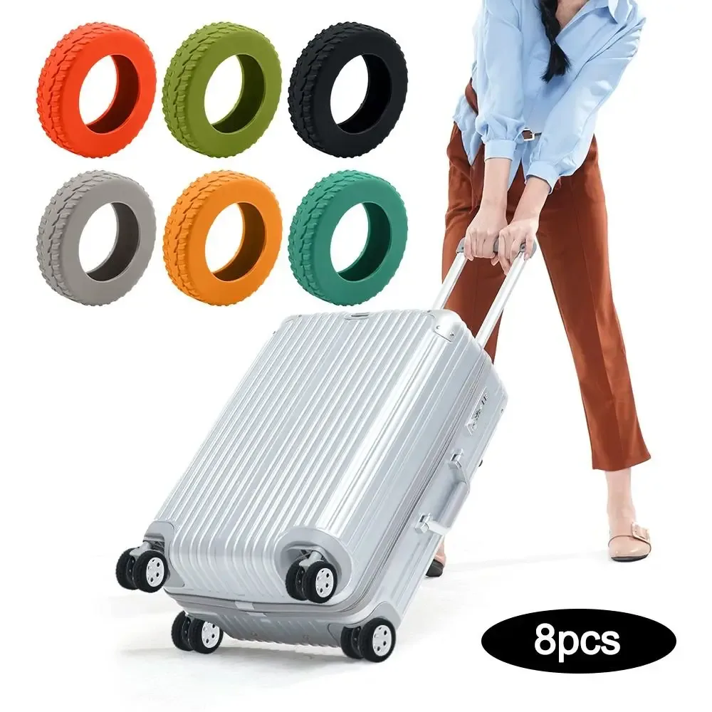 housse valise protection roues caoutchouc silicone couleur doré marron orange rose silencieuses voyage usage