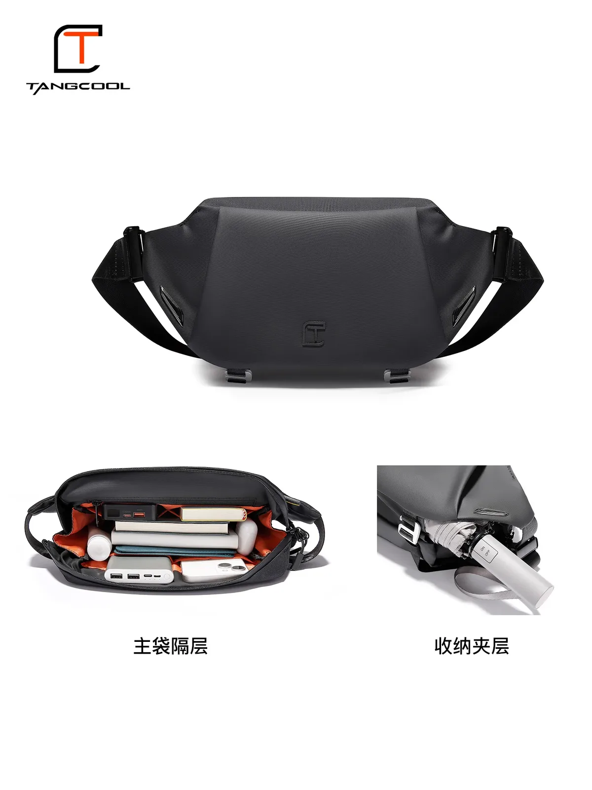 tangcool sac à bandoulière étanche pour hommes et femmes, sac banane antivol, sac de poitrine pour voyage, randonnée, cyclisme