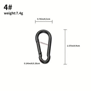 crochet d'extérieur en fer noir pur, 6 pièces, équipement de sport, anneau de suspension, clip à ressort, crochet pour sac à dos