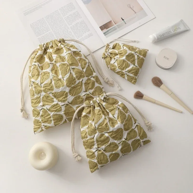 sac à cordon, sac de rangement pour étudiants, sac de maquillage à ouverture, trousse de toilette de dessin animé, ensemble de trois pièces, sacs de rangement en polyester pour femmes