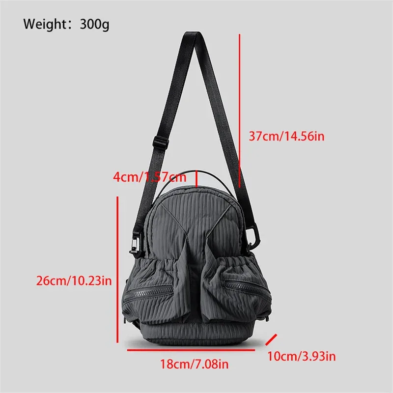 xmessun nouveau sac à dos plissé en nylon imperméable, sac de voyage décontracté léger au design tendance, sac à bandoulière pour femme pour les trajets quotidiens