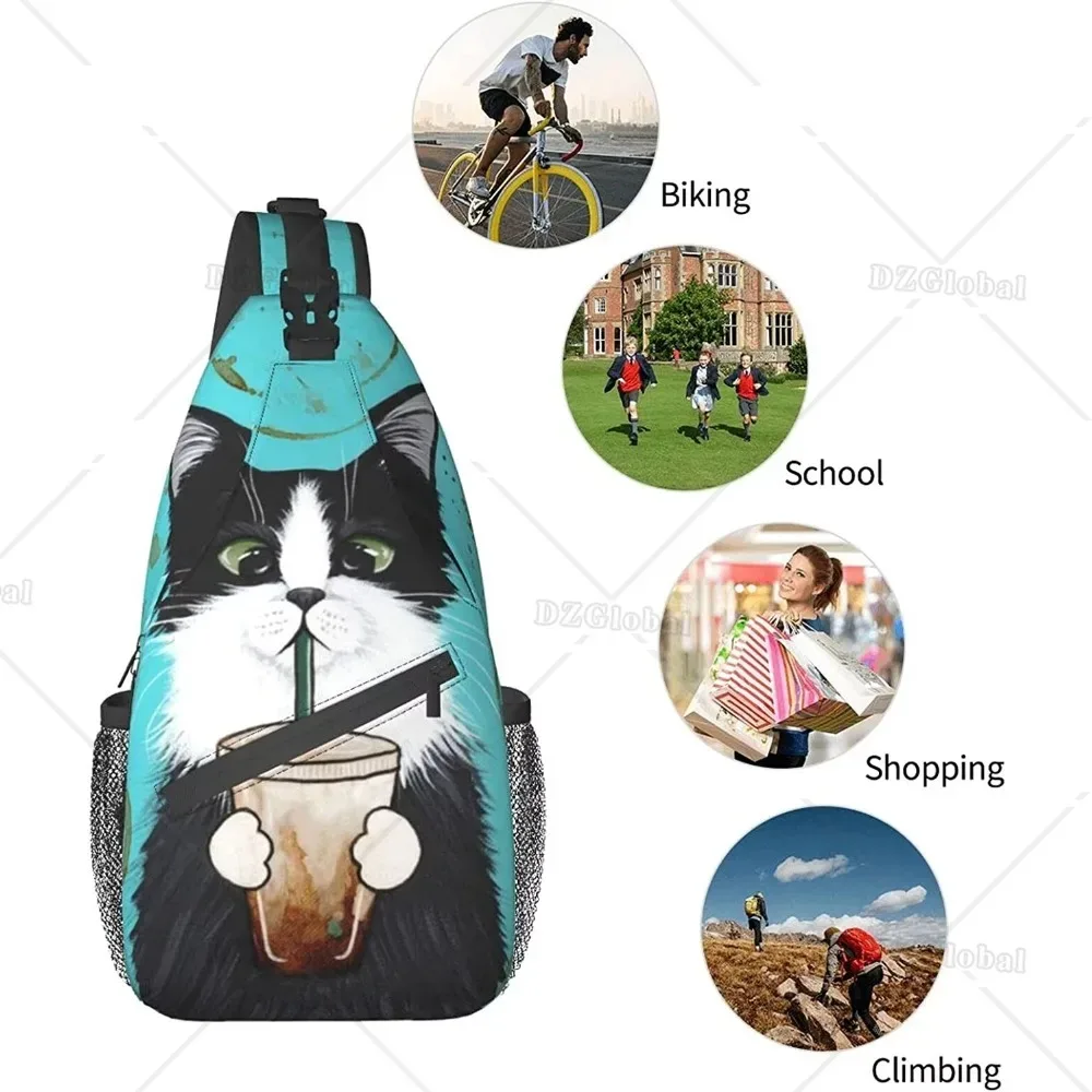 sac à dos à bandoulière pour hommes et femmes, sacoche de poitrine unisexe pour voyage, randonnée