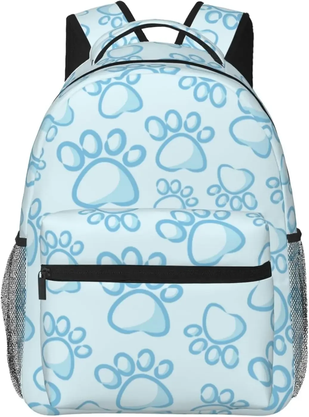 sac à dos léger à imprimé patte de chien bleu pour hommes et femmes, sac à livres universitaire, sac à dos de voyage décontracté, sac à dos pour ordinateur portable, mignon