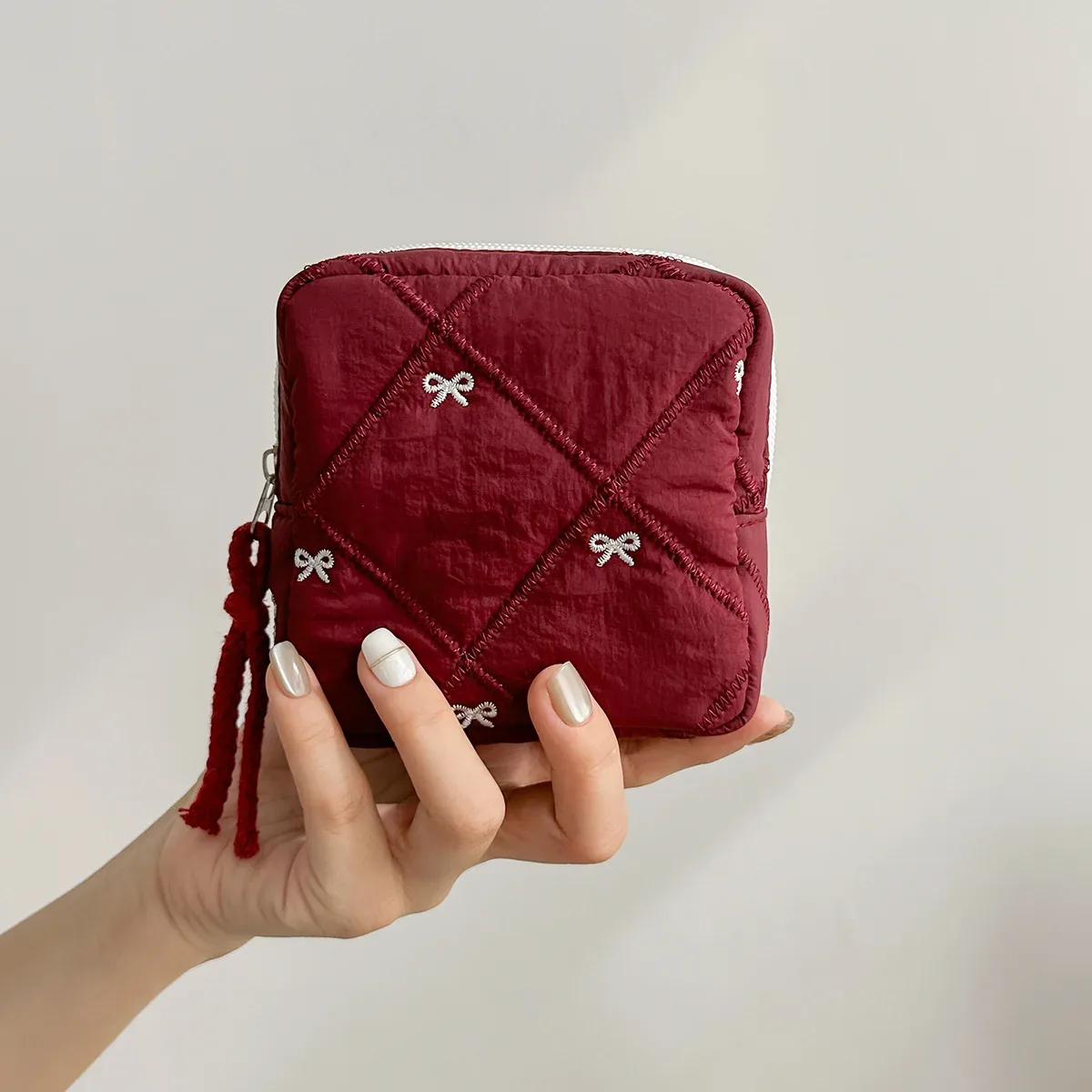 petite trousse de maquillage carrée coréenne, petite trousse à fermeture éclair pour écouteurs, portefeuille portable pour fille, sacs de rangement pour rouge à lèvres, pochette pour serviettes hygiéniques