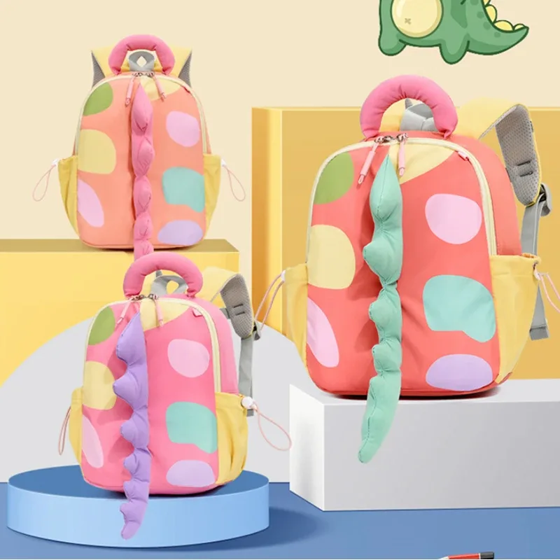 sac à dos pour tout-petits en forme de dinosaure, mignon, en peluche douce, sac pour enfants, design 3d avec queue à pointes, léger, cadeau pour la maternelle et la garderie.