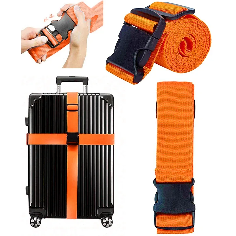 nouveau sangles de bagage droites pour valise, ceinture de bagage avec boucle de déverrouillage réglable, accessoire de voyage facilement identifiable