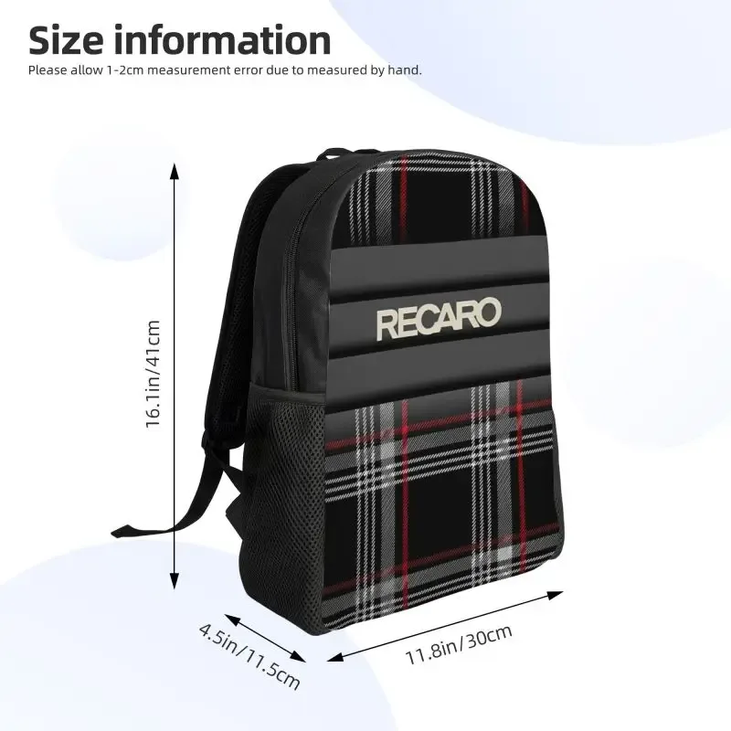 sac à dos pour ordinateur portable avec logo recaros personnalisé, pour femmes et hommes, sac à dos d'école lé