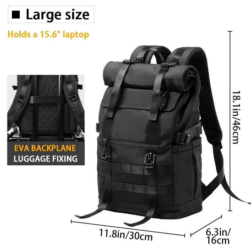 sac à dos à roulettes pour hommes, résistant à l'eau extensible, sac à dos pour ordinateur portable de 17,3 pouces pour les voyages, sac à dos de 40 litres maximum