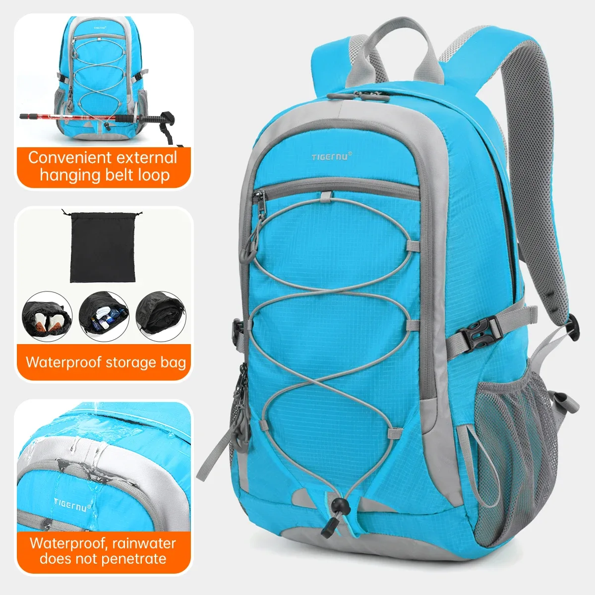 tigernu – sacs à dos d'escalade pour hommes et femmes, sac d'extérieur étanche, sac de voyage léger, sac de sport pour hommes, sac de randonnée