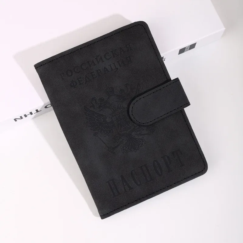 rfid russe pu porte-passeport portefeuille de voyage couverture de passeport étui de passeport porte-billet d'avion porte-carte d'identité accessoires de voyage
