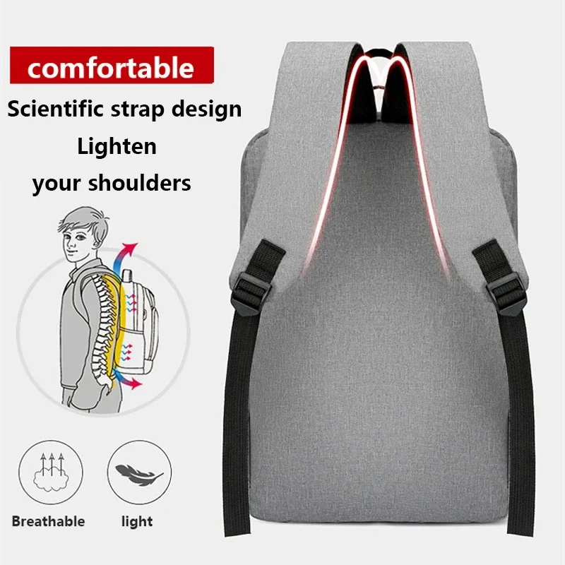 sac à dos oxford étanche pour hommes, 15.6 pouces, avec port de chargement usb, sac d'école de voyage d'affaires de grande capacité