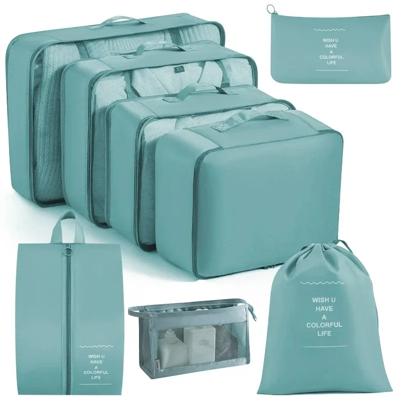 organisateur voyage polyester beige clair compartiments visibilité optimal organisation vêtements chaussures articles toilette sac respirant ventilation séchage rapide set pièces pliable