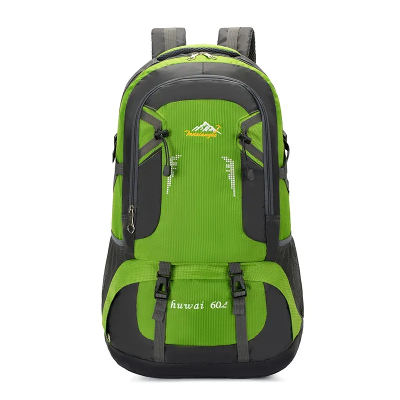 sac à dos d'alpinisme en plein air 60l, sac de rangement de voyage de grande capacité pour camping, sac rampant à fermeture éclair, sac léger portable
