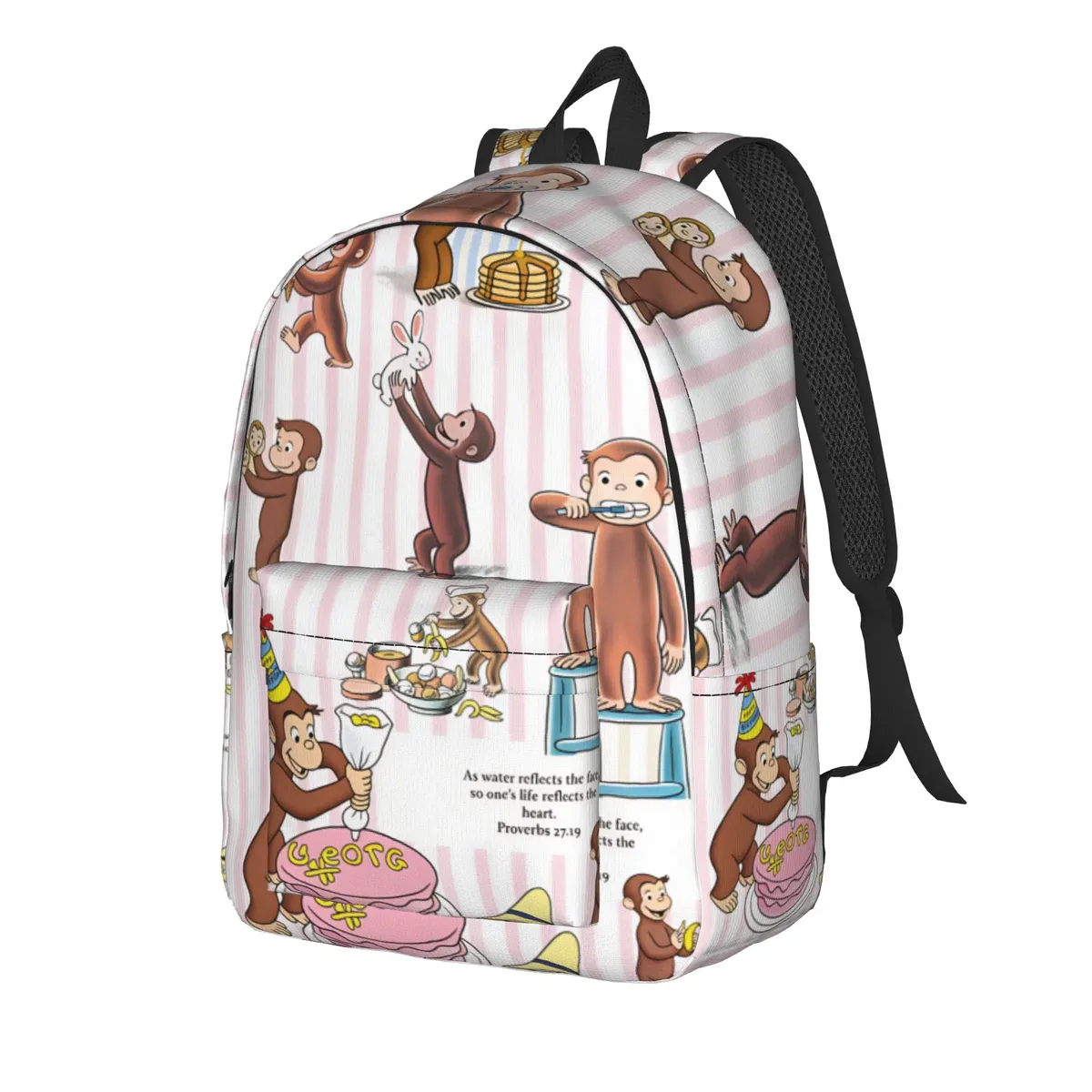 sac à dos curious george dessert activity stickers, sacs à dos de voyage pour filles, sacs d'école kawaii, grand sac à dos de créateur