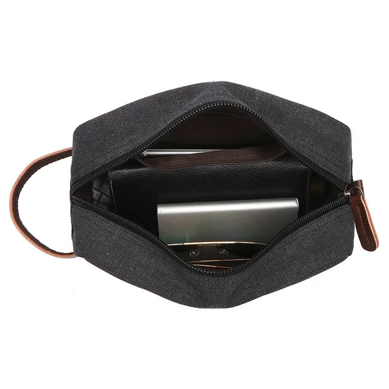 trousse de toilette de voyage en toile pour hommes et femmes, trousse de maquillage cosmétique, nécessaire de beauté, kit dopp étanche, sac à main organisateur de rasage