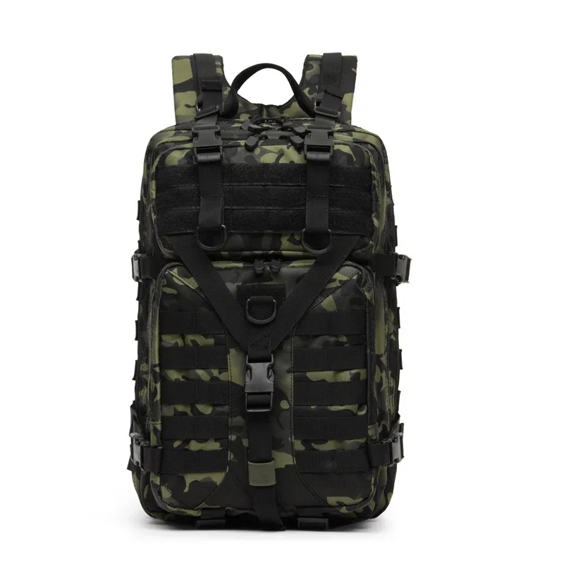 sac à dos tactique d'extérieur 40l, sac de montagne de grande capacité, sac d'école multifonctionnel en nylon camouflage imperméable, sac à dos de voyage pour ordinateur