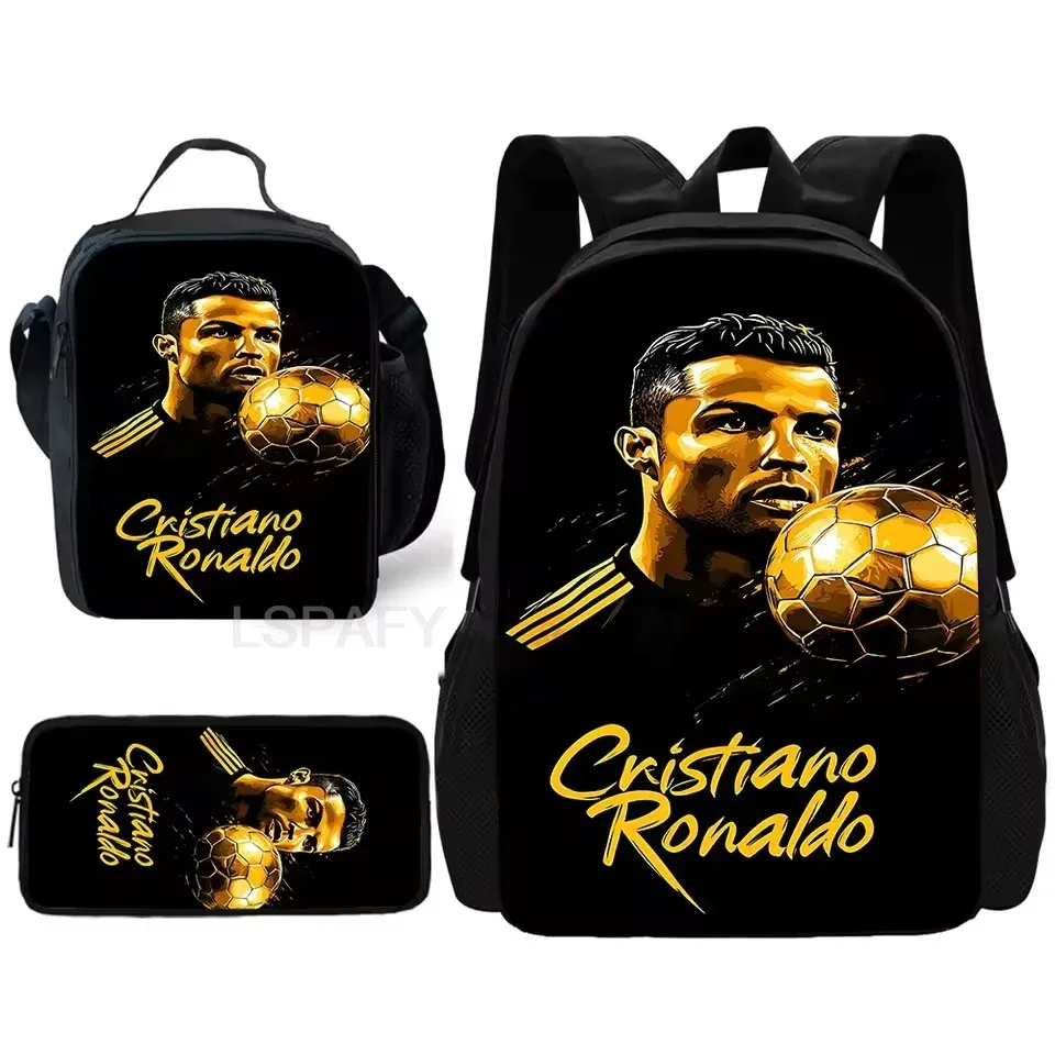 sac dos nylon imprimé cristiano ronaldo multicolore noir unisexe grande capacité pochette sacs associés