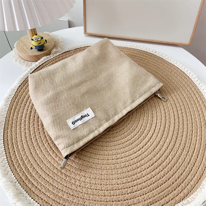trousse de maquillage coréenne pour femme, coton, lin, rangement cosmétique, trousses de toilette, beauté féminine, poudres en toile, sac à main de voyage, évaluation