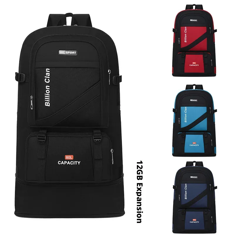 sac à dos extensible de grande capacité 80l pour homme et femme, randonnée en plein air, camping, sac à dos multicolore, bagages de voyage, sac à dos de sport