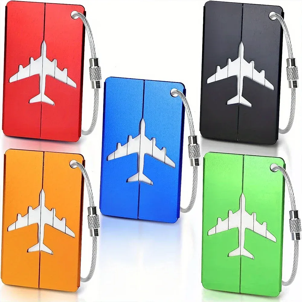 étiquette bagage métallique aluminium gris dore beige rose bleu rouge kaki orange vert argent voyage identification anti perte