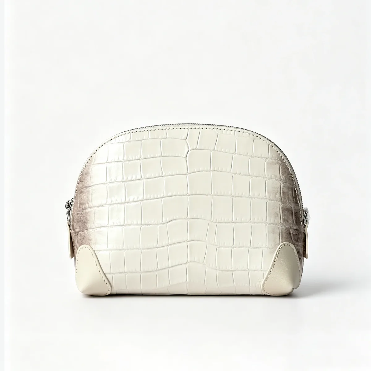 nouvelle trousse de maquillage portable de luxe en cuir véritable bleu à motif crocodile, sac cosmétique de voyage, étui de rangement pour articles de toilette